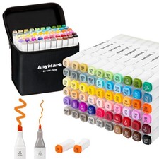 Alcohol Markers, 60 Colors Dual Tip Art Coloring Markers Set for Kids Adult B...