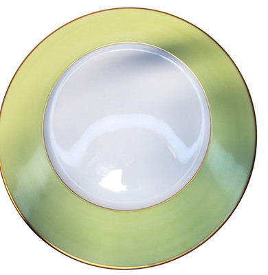 Limoges Service Plate Charger DIPLOMAT  Lt Green  by J Seignolles 6 Available