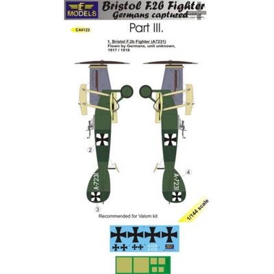 Lf Models C44124 1/144 F.2b Fighter Germans Captured Part 3 Decal+mask for Valom