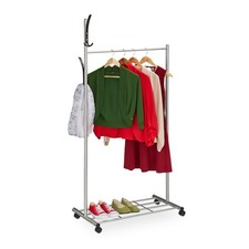 Garderobe mit rollen Mobiler Kleiderständer pulverbeschichtet Stehende Garderobe