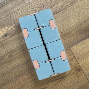 Blue/Pink Infinity Cube Fidget Toy Hinged Folding Twist Puzzle Plastic 2x2