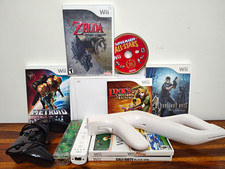 Nintendo Wii Console RVL-1001 Bundle + Zelda, RE:4, Metroid, Mario & More TESTED