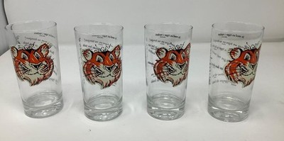 4 ESSO Tiger Drinking glasses