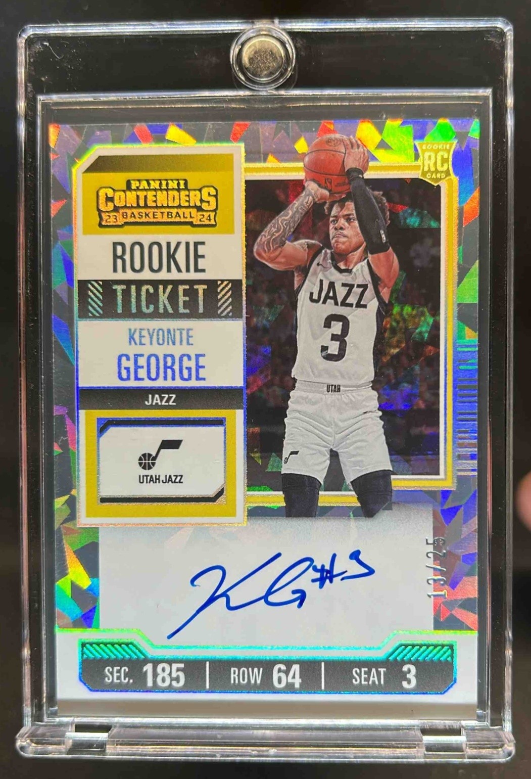 2023-24 Contenders Keyonte George RC Cracked Ice Ticket Auto #13/25 Jazz