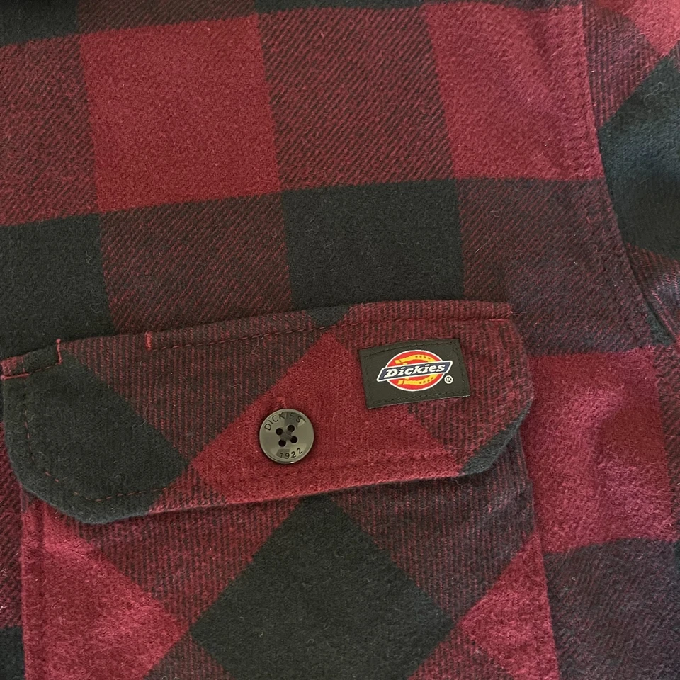 Camicia flanella Dickies NUOVO con Cartellino Uomo XL Quadri Bordeaux Pre Owned - Imagen 3 de 4