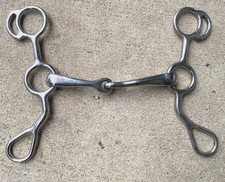 5" Stainless Western shanked snaffle bit w/ jointed mouth