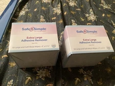 Safe n Simple Adhesive Remover Wipes 2 boxes,  (50pcs) per box Exp 2-27