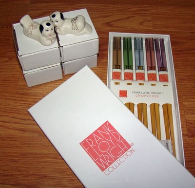 Frank Lloyd Wright, Imperial Hotel Peacock Chopsticks (16150) + TAO Holders