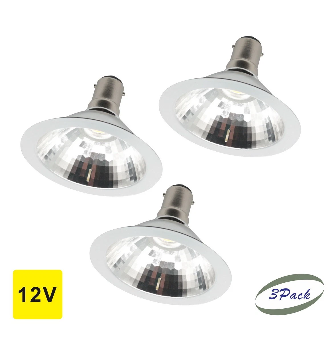 Pack de 10 Bombillas LED Spot AR70 ABA15d Base Lámpara 5W 12V Blanco Cálido