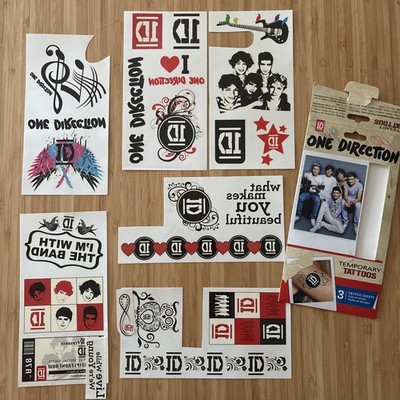 1D One Direction Temporary Tattoos SIX Sticker Sheet, Some Partially Used
