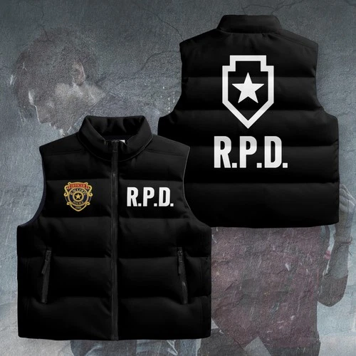 Resident Evil 2 Remake x Leon Scott Kennedy 3D Sleeveless Down Jacket GNE5353. - product listing photo