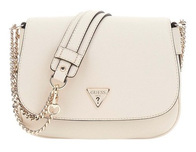 GUESS Fedora Flap Shoulder Bag Umhängetasche Schultertasche Bone beige Neu
