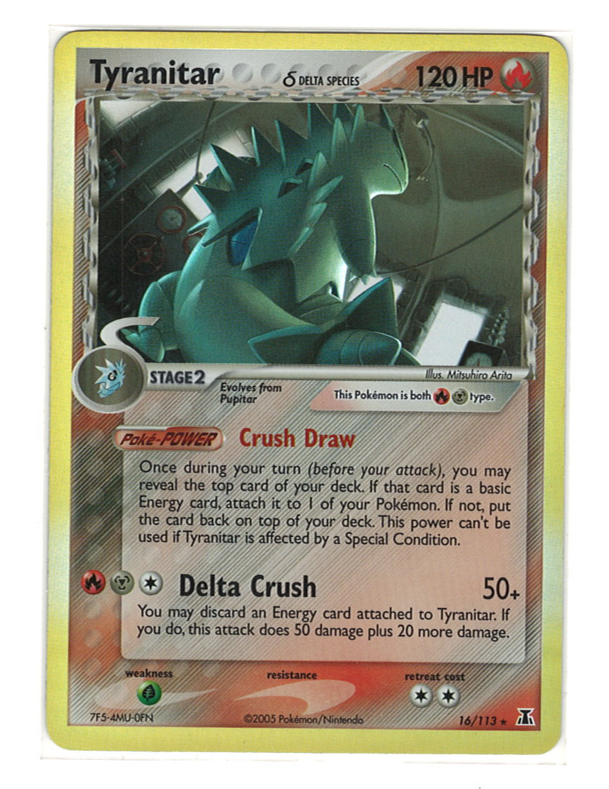Tyranitar 16/113 EX Delta Species Holo Rare TCG Pokemon Card NM