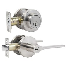Door Handles Exterior,Keyed Entry Lever and Single Cylinder Deadbolt Combo Pa...