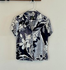 Jams World Aloha Style Camp Shirt - Ladies Size Extra Small, Fabric Pattern Onyx