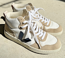 VEJA V-15 Womens Size 8 US Nautico Sahara Leather High Top Lace Up Sneakers Shoe