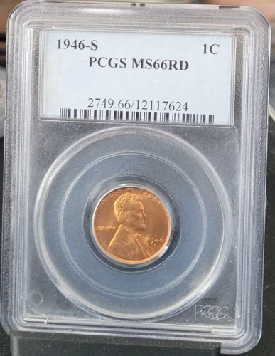 1946-S Lincoln Cent PCGS MS-66 RD