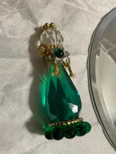 1994 Vintage Emerald Month Of May Angel Ornament By Roman Inc. No Box Gold Trim