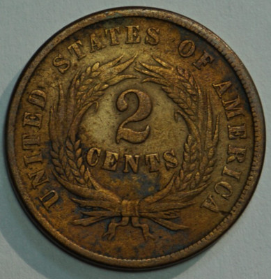 USA 2 Cent Münze 1865, xf