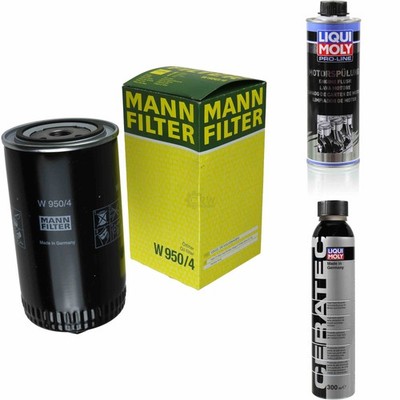 MANN-FILTER ÖLFILTER W 950/4 + LIQUI MOLY Cera Tec 3721 + Motorspülung 2427
