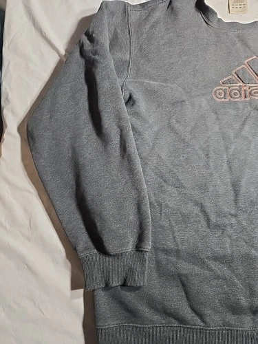 Vintage 90s Adidas Pullover Crewneck Sweatshirt Gray/orange Embroidered Large image 4
