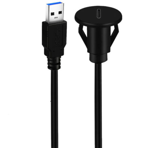 USB 3.0 Male to Female Extension Cable with Panel Mount for Dashboards - Picture 5 of 8