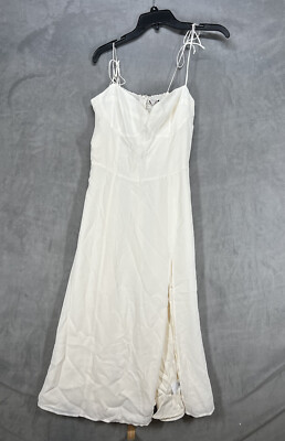 reformation juliette dress ivory Reformation Juliette Midi Dress Size 10 Romantic, Floral, Leg Slit, Graduation