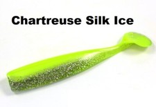 8 Lunker City Soft Fish Baits 4.5" Shaker Paddle Tail Swimbait Chart Silk Ice