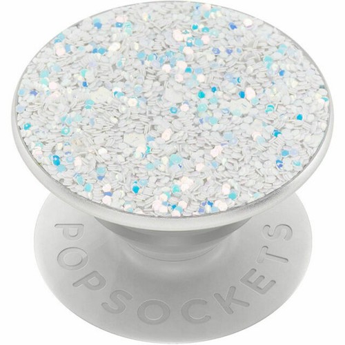 PopSockets étincelant blanc neige PopGrip premium poignée de téléphone paillettes - Photo 1/1