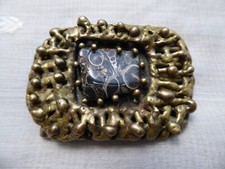 Brass  Jasper MCM Brutalist Hippie Hippy Studio 1970s Vintage Belt Buckle