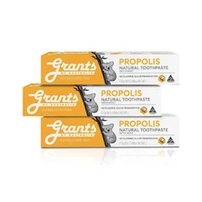 3x Grants Australia Propolis Mint Toothpaste 110g, Reduce Dental Plaque & Tartar