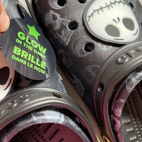 Crocs Nightmare Before Christmas Disney Glow in Dark Shoes Womens 8 Mens 6 Black - Picture 5 of 16