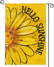 Hello Sunshine Garden Flag 12X18 Inch Double Sided Outside, Summer Spring Floral