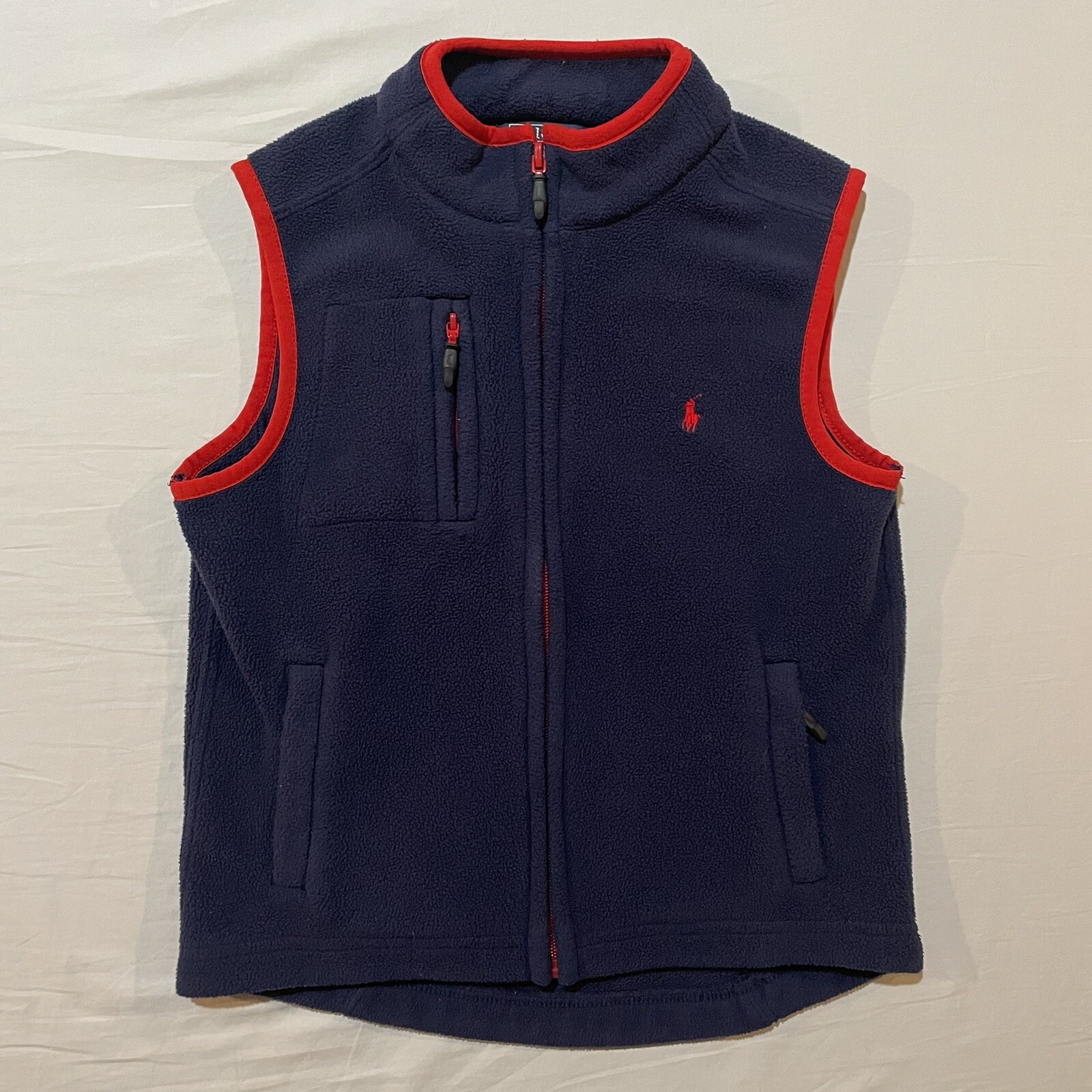 Polo Ralph Lauren Youth Fleece Best Taglia 6 Full Zip Pony Blu
