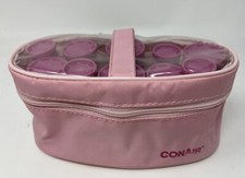 Conair Curls On The Go 10 Hot Rollers Pink Travel Storage Case Model HS10W