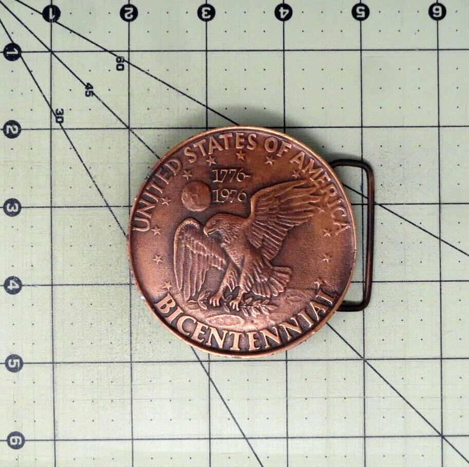 Hebilla de cinturón de cuarto del bicentenario de Estados Unidos novedad de colección 1976 Indiana Metal Craft. SHY840 Foto 3 de 4