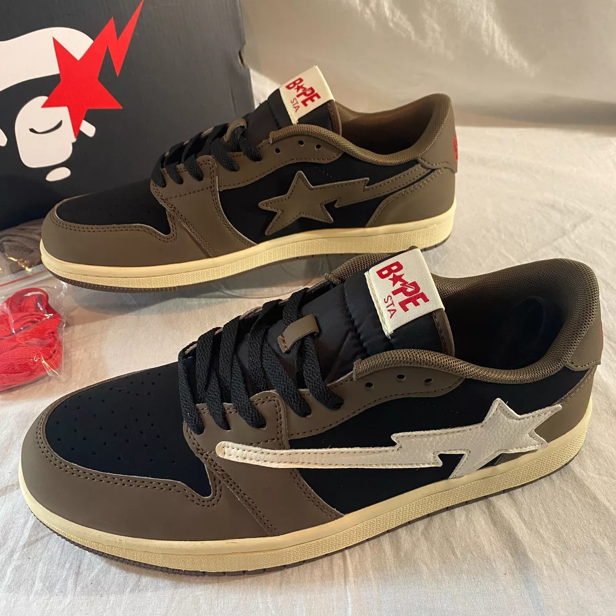 Indigo Studios LA V1 Mocha Sz 12 Travis Scott Inspired Bapesta Brown Blck  Custom