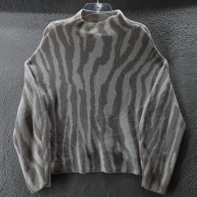 Express Sweater Women's Medium Brown White  Animal Print Knit Casual Ladies NWT