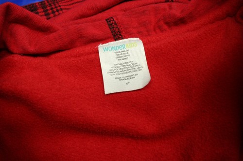 Wonder Kids Girl's Red Black Hoodie Vest Jacket Size 5T coat shirt top Sale* - Picture 7 of 10