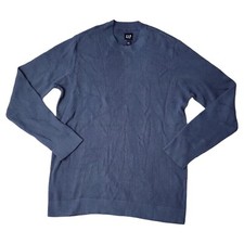 NWT Gap Men's Textured Waffle Stitch Crew Neck Sweater Vintage Indigo XXL