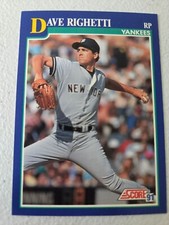 1991 Score Dave Righetti Baseball Card #24 Yankees + 2 Free Mystery Cards
