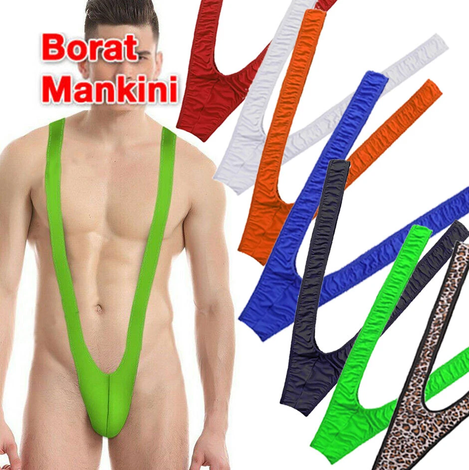 Men's Sexy Borat Swimsuit Mankini Thong Lingerie Thong Trunks C-String  Bikini For Men Body Suit