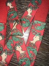 VTG West Germany Christmas Suspenders Deer And Wreath Adorable 