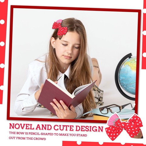 Back to School Pencil Hair Bows for Girls Teacher School Bows Hair Accessorie... - Picture 4 of 8