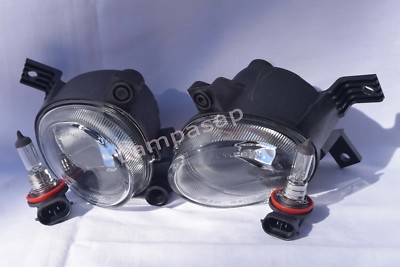 Glass Driving Fog Light Lamps w/2Bulbs One Pair Fit 2009-2013 A3 2005-2009 A4 S4