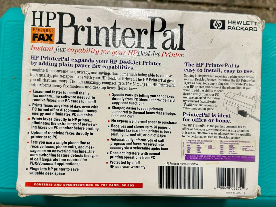 HP PrinterPal in Original Box - Model: C2970A - ADD FAXING TO DESKJET PRINTER - Image 2 of 2