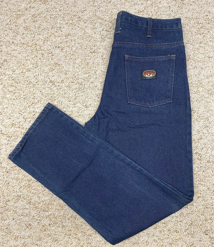 Rasco FR Jeans Men 38x34 Blue Work Fire Resistant Denim HRC2 100% Cotton - Image 2 of 4