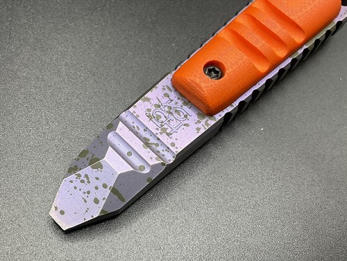 Koch Tools Kursor Purple/Black Splatter Titanium EDC Prybar Orange G10 Inlay - Picture 2 of 6