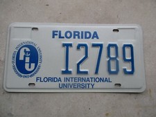 Florida International University license plate   #  I2789