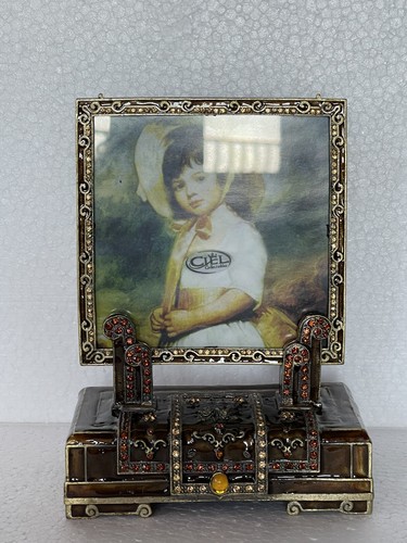 Jeweled Joanna Antique Picture Frame. Hand Set Swarovski Crystals - Picture 16 of 16